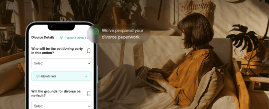 Person working on divorce paperwork